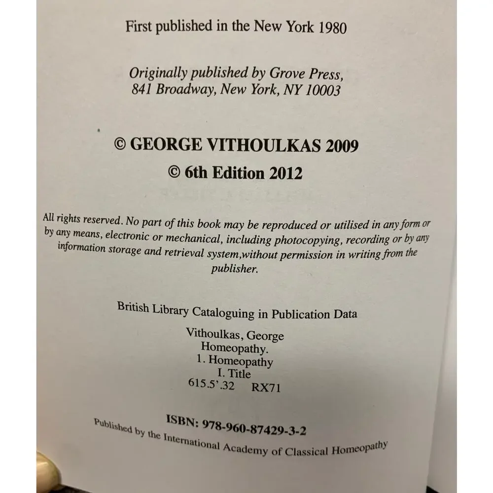 The Science of Homeopathy by George Vithoulkas